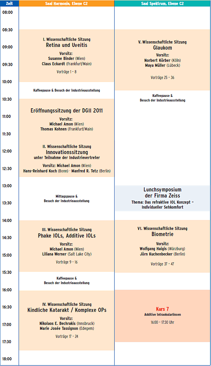 Sitzungen am Freitag