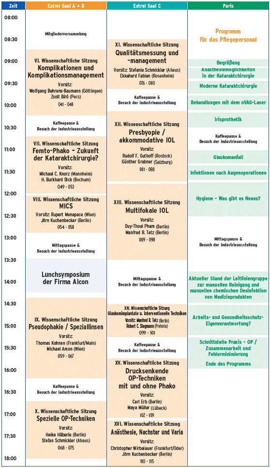 Programm Sa, 10.3.2012